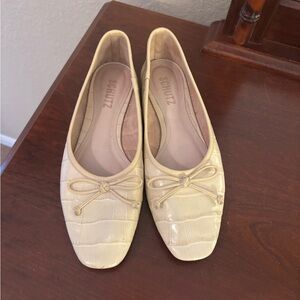 Schutz Croc Embossed Leather Flats